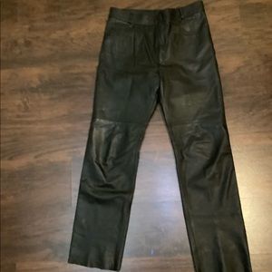 Faux leather carpenter pants